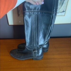 Geox Black Heeled Boots winter Italian lamb leather